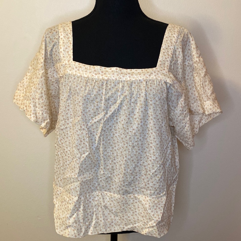 NWT! Madewell Square-Neck Short-Sleeve Popover Top